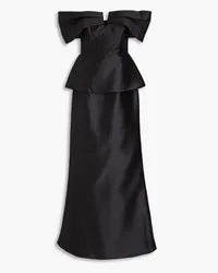 Zac Posen Off-the-shoulder duchesse-satin gown - Black Black