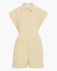 IRO Playa slub cotton and linen-blend playsuit - Yellow Yellow