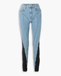 Thierry Mugler Stretch jersey-trimmed high-rise skinny jeans - Blue Blue