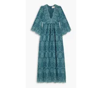 Rosa broderie anglaise cotton-poplin maxi dress - Blue