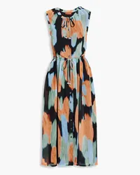 Altuzarra Aether printed chiffon midi dress - Orange Orange