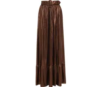 Serene belted lamé maxi skirt - Metallic