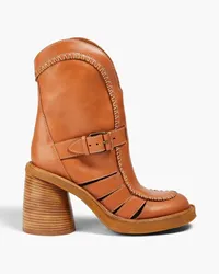 Zimmermann Whipstitched leather ankle boots - Brown Brown