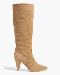 Gianvito Rossi Faux shearling-lined suede knee boots - Neutral Neutral