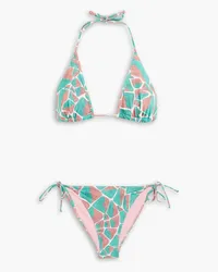 Emilio Pucci Printed triangle bikini - Green Green