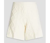 Gitte cotton-blend cable-knit shorts - White