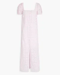 Ganni Broderie anglaise cotton midi dress - Pink Pink