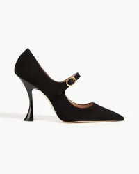 Stuart Weitzman Xcurve 100 suede Mary Jane pumps - Black Black