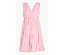 Pleated silk mini dress - Pink