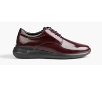 Glossed-leather sneakers - Burgundy