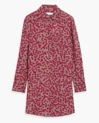 Equipment Scoutt printed silk-crepe mini shirt dress - Red Red