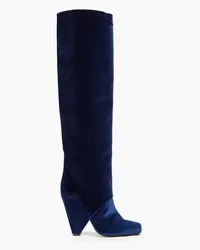 Balmain Velvet knee boots - Blue Blue