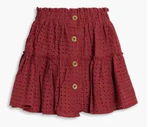 Nellie broderie anglaise cotton mini skirt - Red