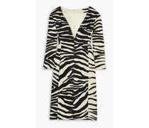 Zebra-print chenille dress - Black