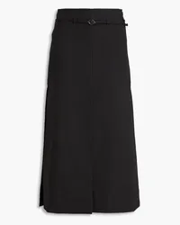 Ganni Belted cotton midi skirt - Black Black