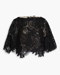 Oscar de la Renta Scalloped corded lace blouse - Black Black