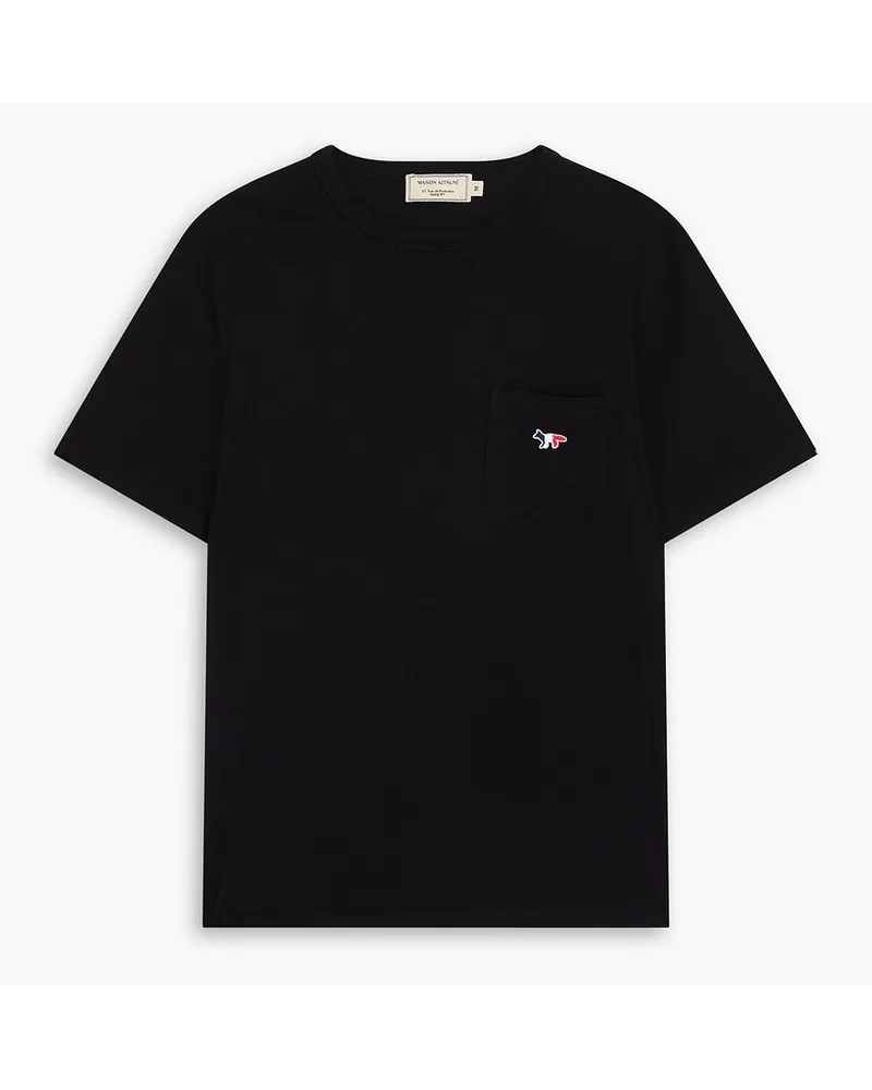 Kitsuné Appliquéd cotton-jersey T-shirt - Black Black