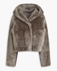 Yves Salomon Shearling hooded jacket - Neutral Neutral