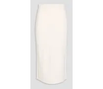 Stretch-knit midi skirt - White