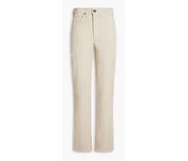Leather straight-leg pants - White