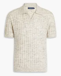 Frescobol Carioca Rino ribbed cotton-blend polo shirt - Neutral Neutral