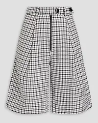 Baum und Pferdgarten Pleated houndstooth cotton-twill shorts - White White