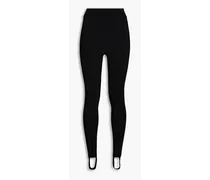Stretch-knit stirrup leggings - Black