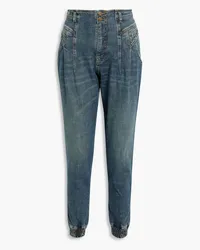 Retrofête Miriam acid-wash high-rise tapered jeans - Blue Blue