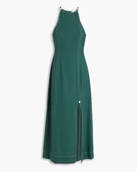 Ganni Bead-embellished woven midi dress - Green Green