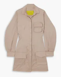 Marques ' Almeida Lace-up cotton-blend mini shirt dress - Neutral Neutral