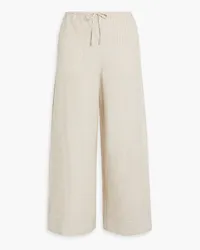 Onia Striped linen and Lyocell-blend wide-leg pants - Neutral Neutral