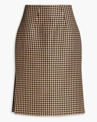 EMILIA WICKSTEAD Noah houndstooth wool-blend jacquard pencil skirt - Neutral Neutral