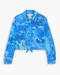 Marni Floral-print cotton-poplin shirt - Blue Blue