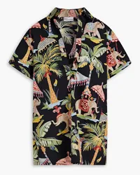 RED Valentino Printed cotton top - Black Black