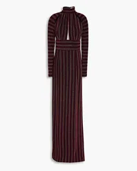 Rebecca Vallance Aisha cutout metallic striped jersey gown - Purple Purple