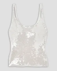 Alexander Wang Sequined ribbed-knit tank - White White