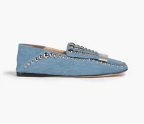 sr1 studded denim loafers - Blue