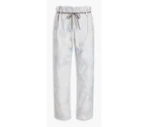 Pigiami floral-print cotton-blend pants - Gray
