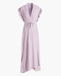 Les Héroïnes by Vanessa Cocchiaro Gladys textured-crepe midi wrap dress - Purple Purple