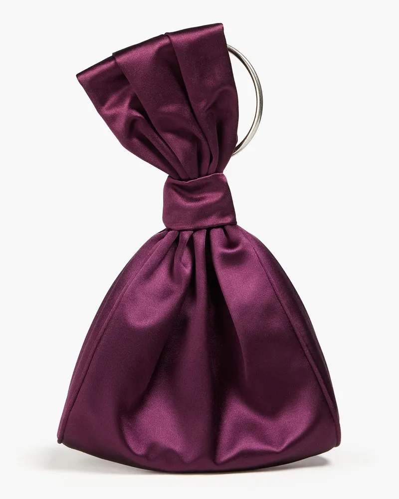 Alberta Ferretti Pleated satin clutch - Purple Purple