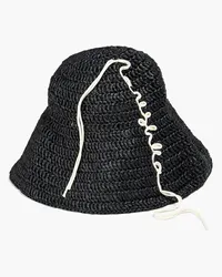 Nanushka Embroidered faux raffia sunhat - Black Black