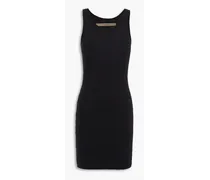 Ribbed stretch cotton and modal-blend jersey mini dress - Black