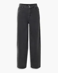 ROTATE Birger Christensen Dixie crystal-embellished high-rise straight-leg jeans - Gray Gray