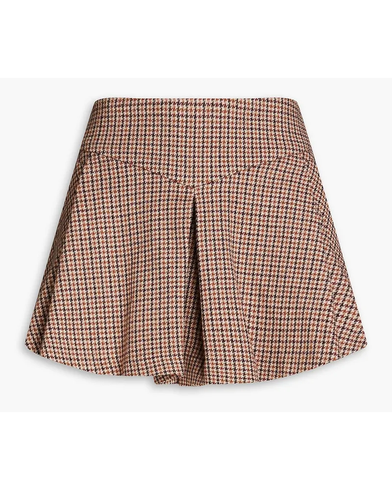 Maje Pleated Prince of Wales checked tweed shorts - Brown Brown