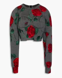 Dolce & Gabbana Flocked floral-print neoprene sweatshirt - Gray Gray