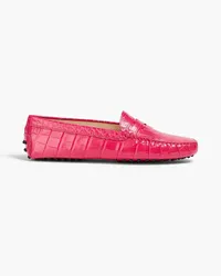 TOD'S Croc-effect leather loafers - Pink Pink