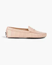 TOD'S Croc-effect leather loafers - Pink Pink