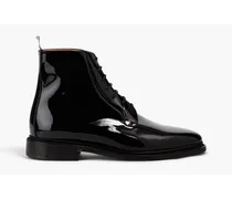 Blucher patent-leather ankle boots - Black