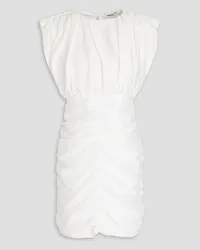 Sandro Ruched crinkled twill mini dress - White White