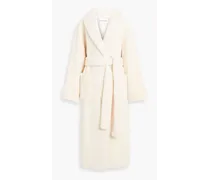 STAND Tinley belted faux fur coat - White White